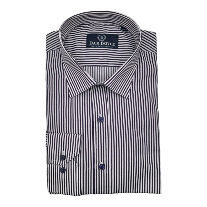 Mens purple striped dress shirt