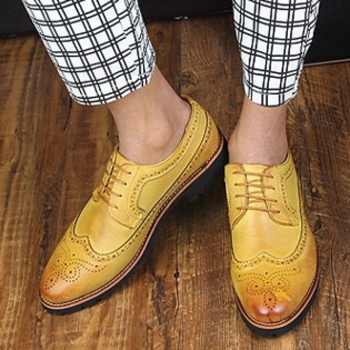 Yellow dress shoes men